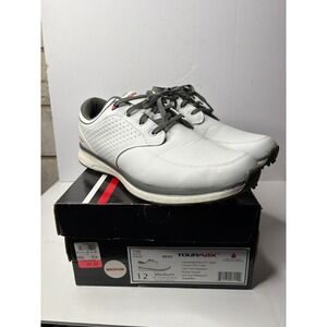 TourMax T700 Mens Spikeless Golf Shoes White Grey Red Size 12 Waterproof 5780390
